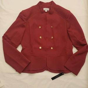 Tahari ASL Peplum Jacket 12(runs small) Red Brick